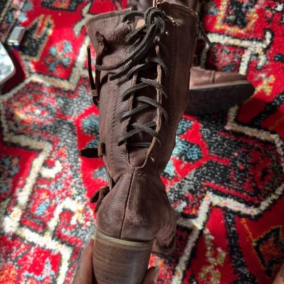 Freebird Dark Brown Lace-Up Boots - Picture 3 of 4